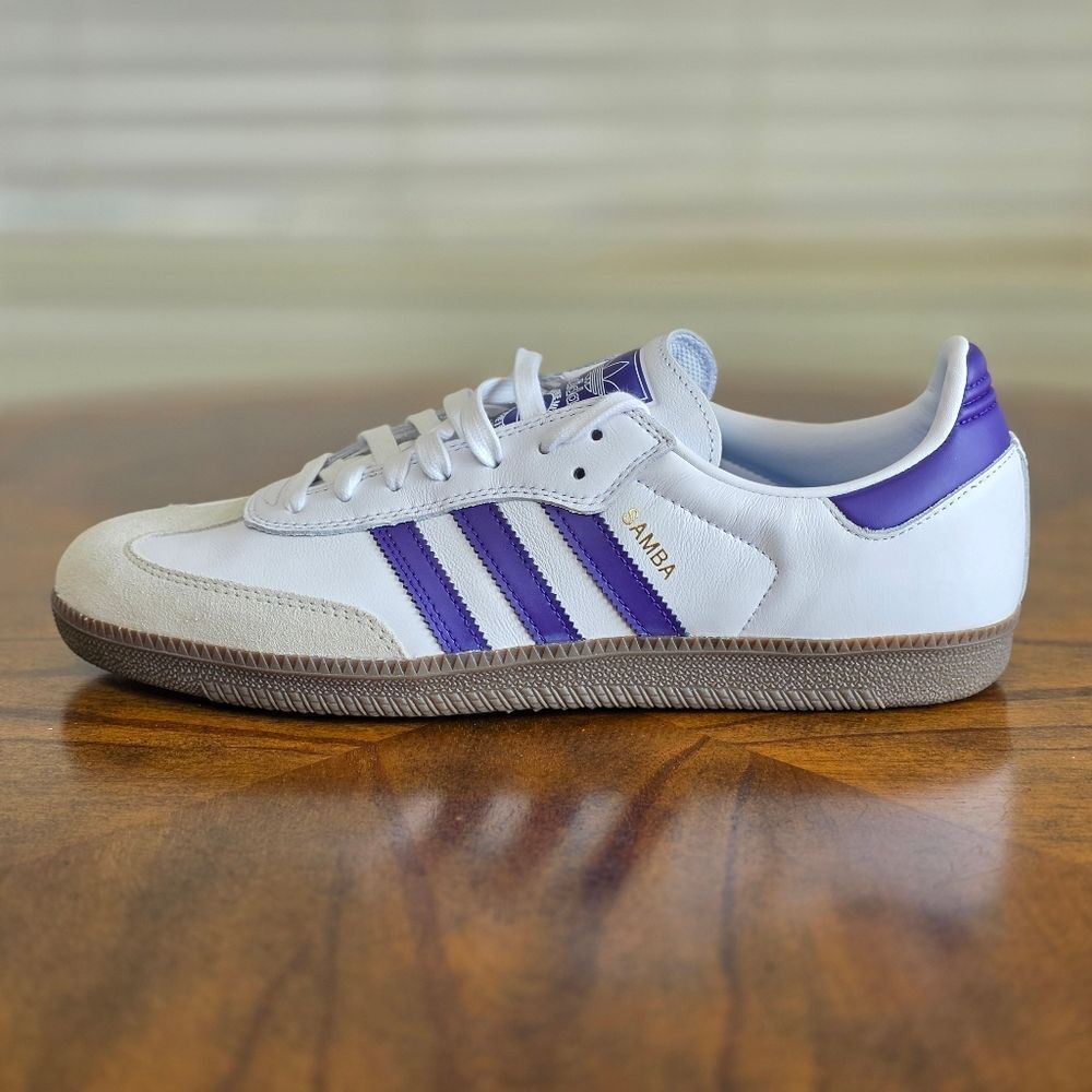 Adidas Originals Samba ADV Cloud White Purple Men's Size 12 Leather New IE6613 - Picture 7 of 14